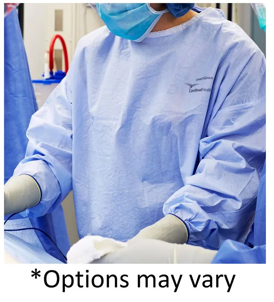 Cardinal Health 39045, Cardinal Health™ SmartGown™ AAMI Level 4 Sterile Breathable SMS Surgical Gown with Raglan Sleeve, Blue, X-Large 18/CS