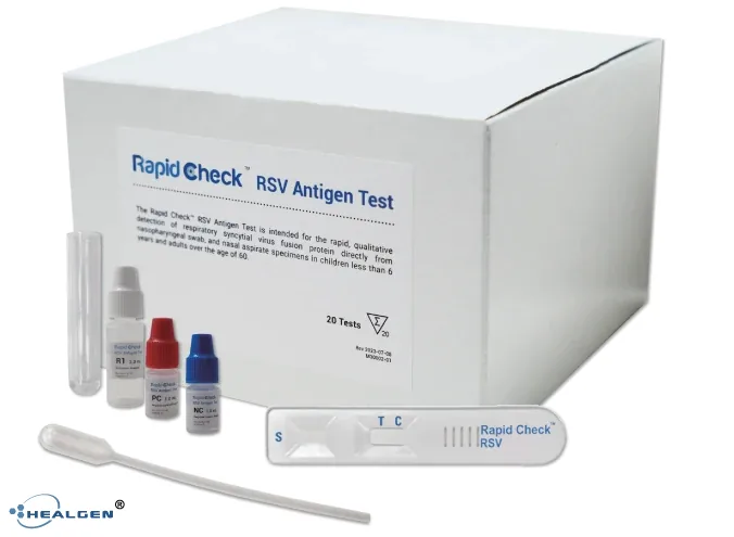Healgen GCRSV-502BPBS, Healgen® Rapid Check® RSV Antigen Test Cassette [POC] (20 Tests/Kit), 11+ months